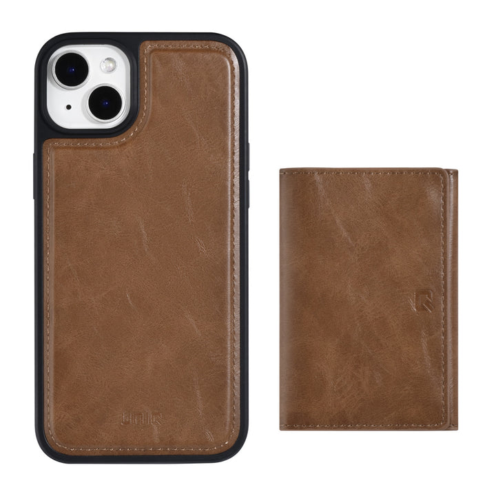 UNIQ Accessory iPhone 14 Plus Backcover hoesje - met afneembare Pasjeshouder - DonkerBruin-Hoesjes-Ilumina Benelux