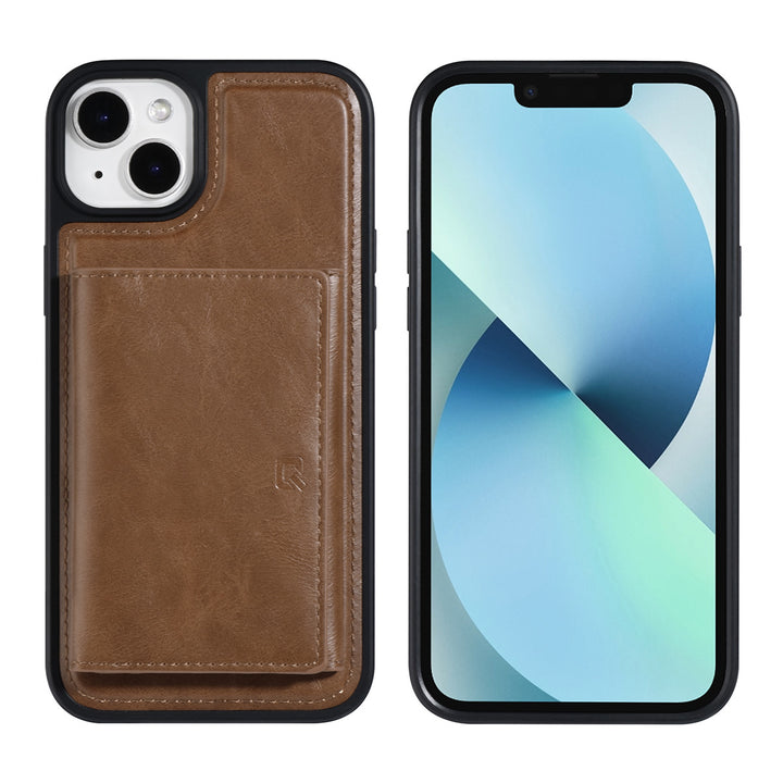 UNIQ Accessory iPhone 14 Plus Backcover hoesje - met afneembare Pasjeshouder - DonkerBruin-Hoesjes-Ilumina Benelux