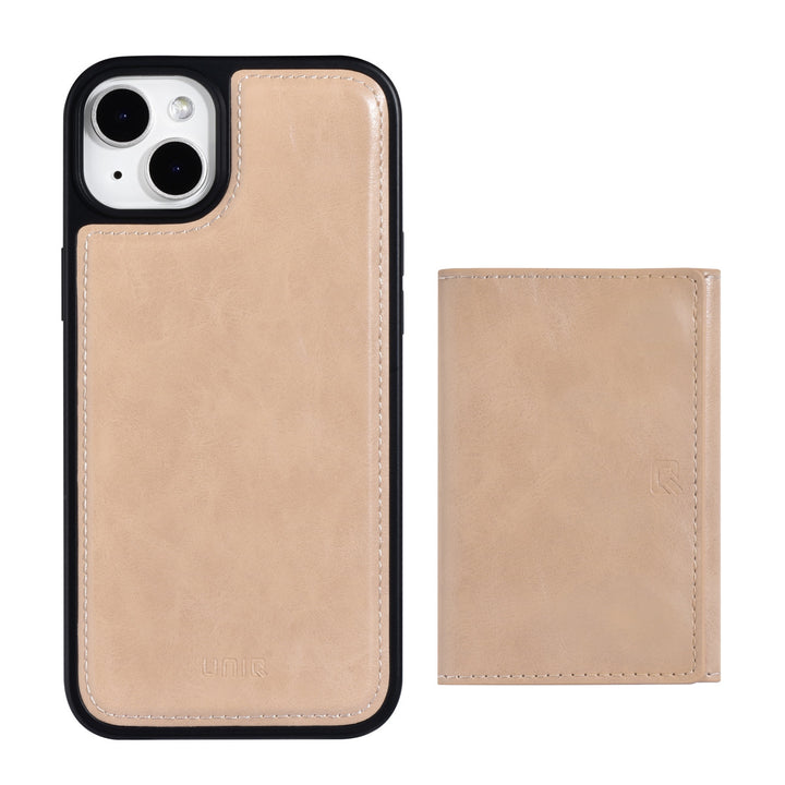 UNIQ Accessory iPhone 14 Plus Backcover hoesje - met afneembare Pasjeshouder - Goud-Hoesjes-Ilumina Benelux