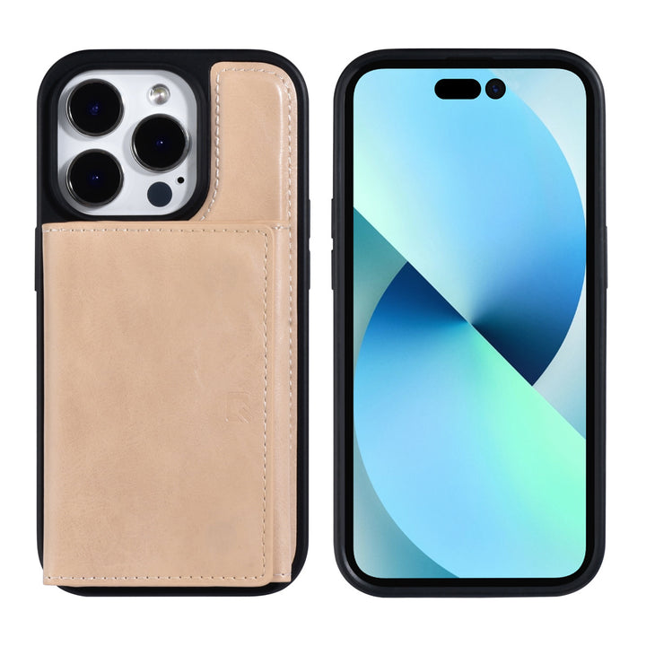 UNIQ Accessory iPhone 14 Pro Backcover hoesje - met afneembare Pasjeshouder - Goud-Hoesjes-Ilumina Benelux