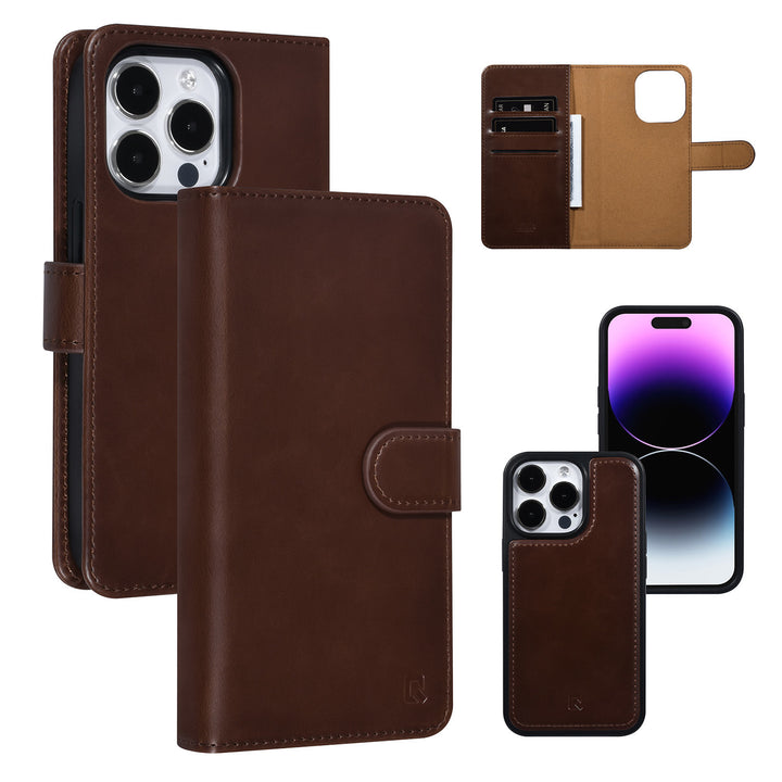 UNIQ Accessory iPhone 14 Pro Book Case hoesje Pasjeshouder - Bruin-Hoesjes-Ilumina Benelux