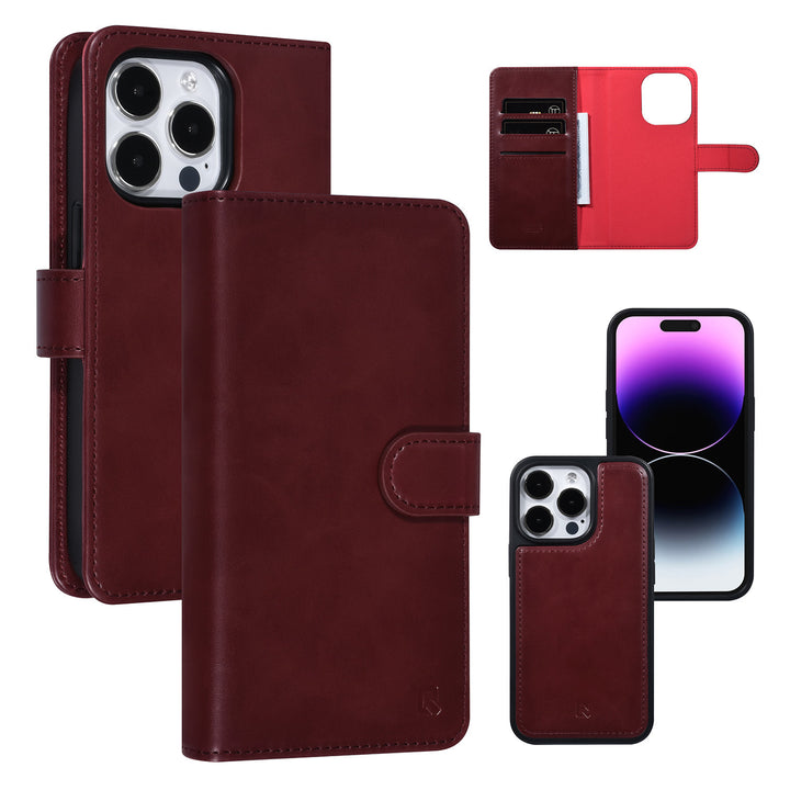 UNIQ Accessory iPhone 14 Pro Book Case hoesje Pasjeshouder - Rood-Hoesjes-Ilumina Benelux