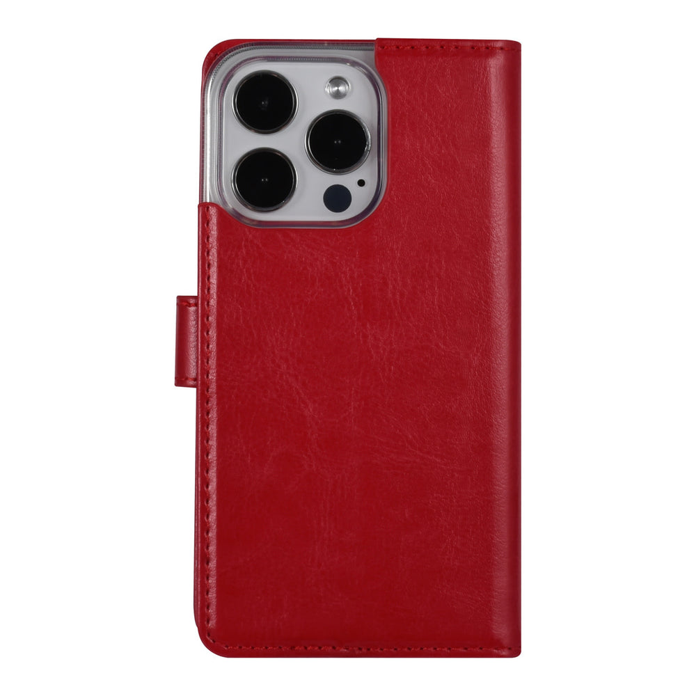 UNIQ Accessory iPhone 14 Pro Book Case hoesje - Pasjeshouder voor 3 pasjes - Hanger - Rood-Hoesjes-Ilumina Benelux