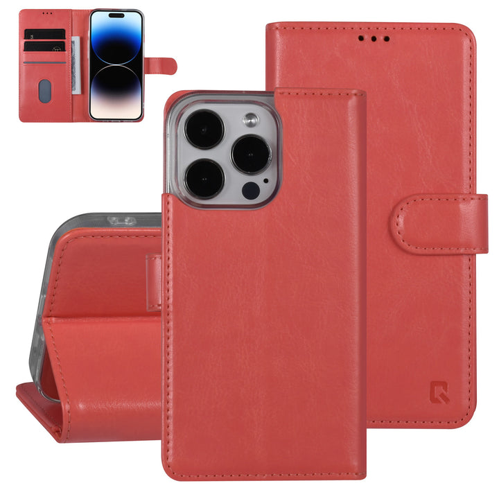 UNIQ Accessory iPhone 14 Pro Book Case hoesje - Pasjeshouder voor 3 pasjes - Hanger - Roze-Hoesjes-Ilumina Benelux