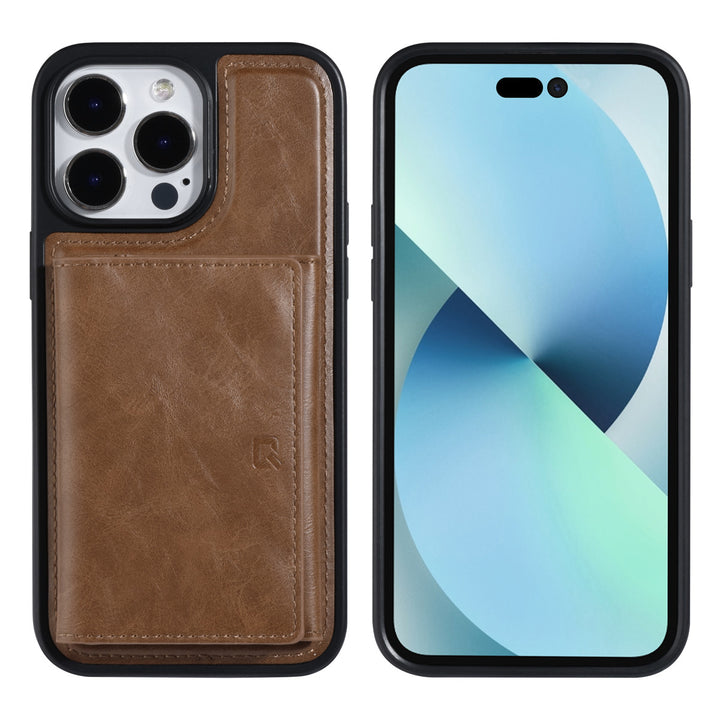 UNIQ Accessory iPhone 14 Pro Max Backcover hoesje - met afneembare Pasjeshouder - DonkerBruin-Hoesjes-Ilumina Benelux