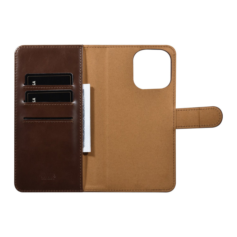 UNIQ Accessory iPhone 14 Pro Max Book Case hoesje Pasjeshouder - Bruin-Hoesjes-Ilumina Benelux