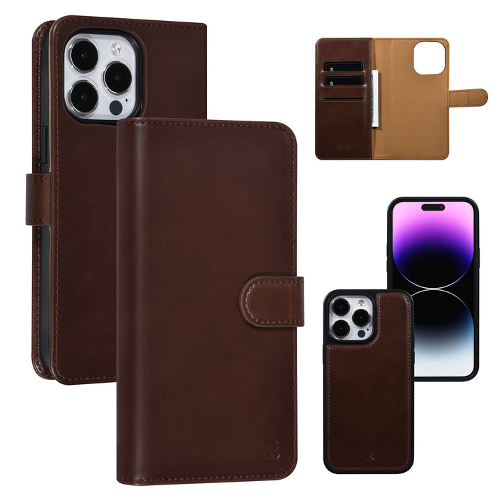 UNIQ Accessory iPhone 14 Pro Max Book Case hoesje Pasjeshouder - Bruin-Hoesjes-Ilumina Benelux