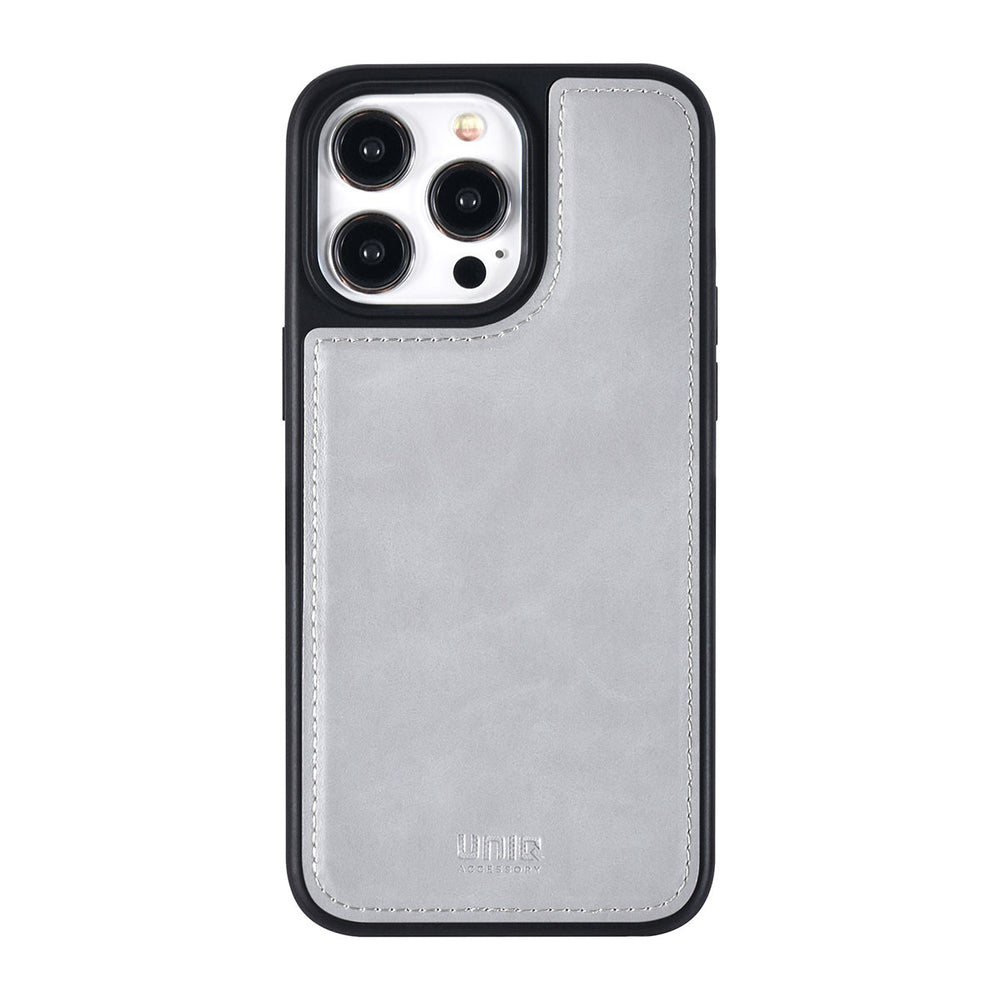 UNIQ Accessory iPhone 14 Pro Max Book Case hoesje Pasjeshouder - Grijs-Hoesjes-Ilumina Benelux