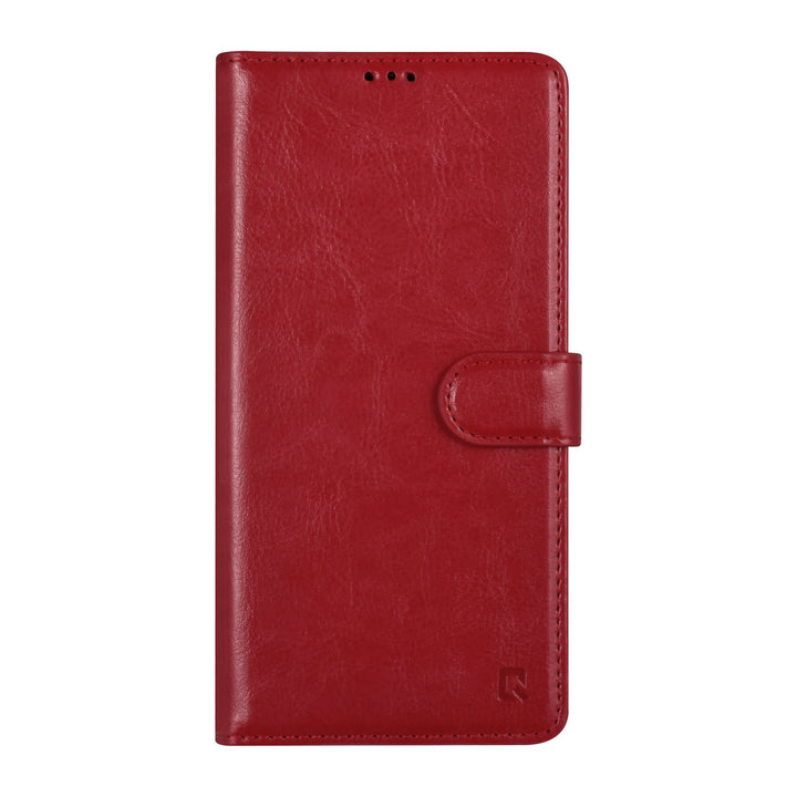 UNIQ Accessory iPhone 14 Pro Max Book Case hoesje - Pasjeshouder voor 3 pasjes - Hanger - Rood-Hoesjes-Ilumina Benelux