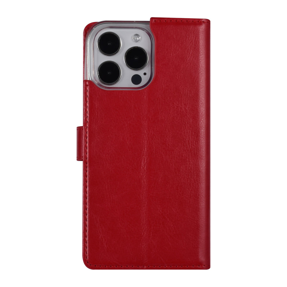 UNIQ Accessory iPhone 14 Pro Max Book Case hoesje - Pasjeshouder voor 3 pasjes - Hanger - Rood-Hoesjes-Ilumina Benelux