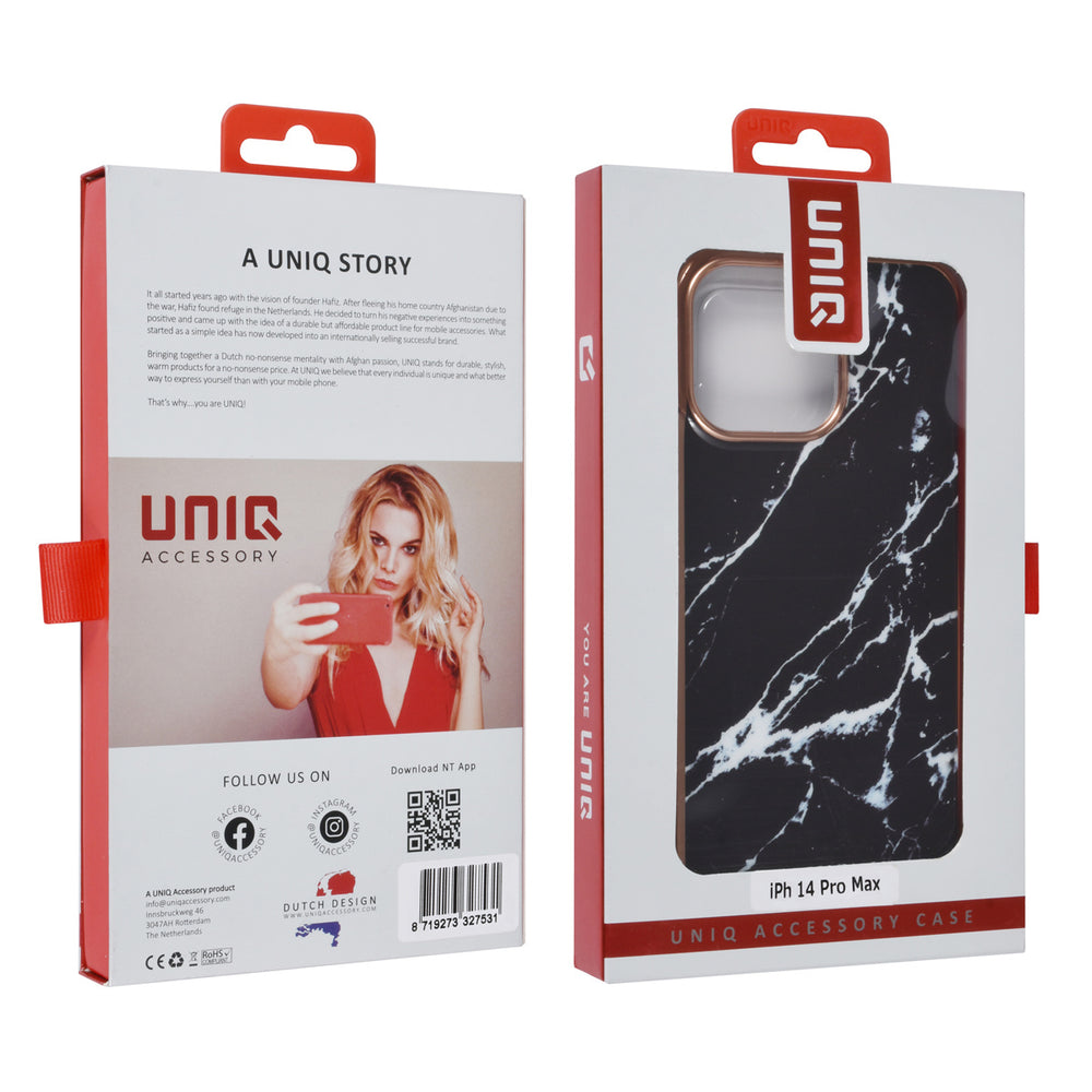 UNIQ Accessory iPhone 14 Pro Max TPU Backcover - Marble Black-Hoesjes-Ilumina Benelux