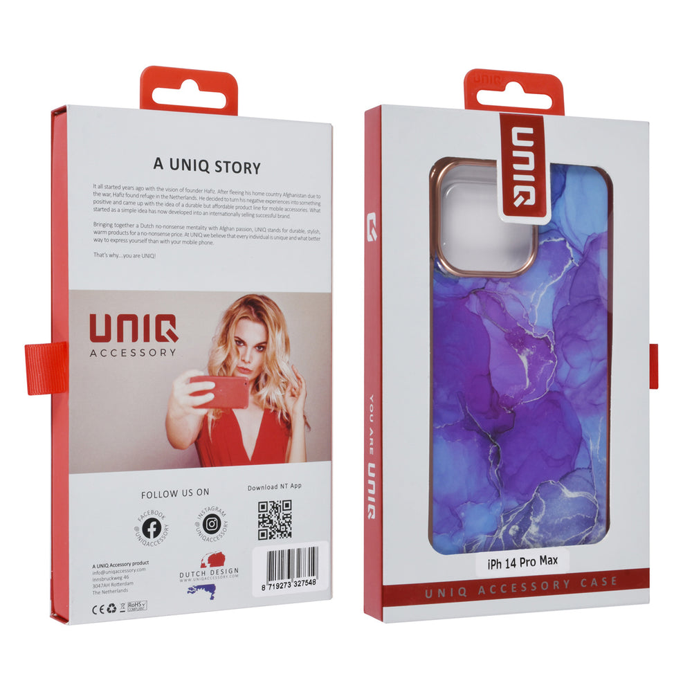 UNIQ Accessory iPhone 14 Pro Max TPU Backcover - Marble Purple-Hoesjes-Ilumina Benelux