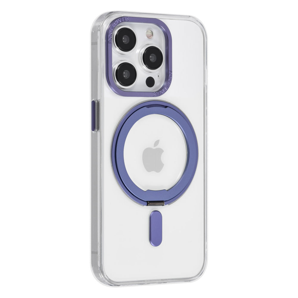 UNIQ Accessory iPhone 14 Pro TPU Back Cover hoesje - Magsafe Compatible 360 Graden Draaibare Standaard - Transparant - Paars-Hoesjes-Ilumina Benelux