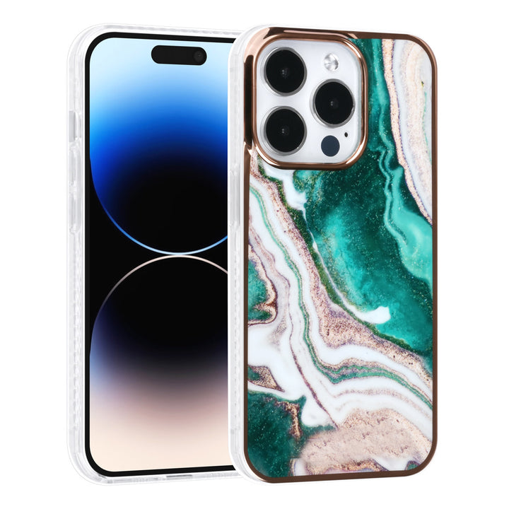 UNIQ Accessory iPhone 14 Pro TPU Backcover - Marble Green-Hoesjes-Ilumina Benelux