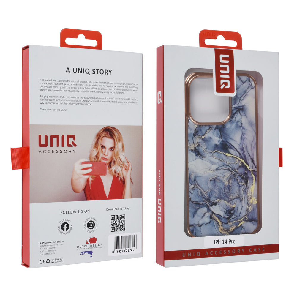 UNIQ Accessory iPhone 14 Pro TPU Backcover - Marble Grey-Hoesjes-Ilumina Benelux