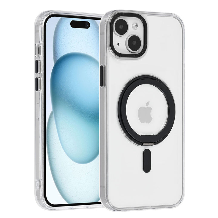 UNIQ Accessory iPhone 15 & 14 Plus Back Cover hoesje Magsafe met ring stand - Transparant-Hoesjes-Ilumina Benelux
