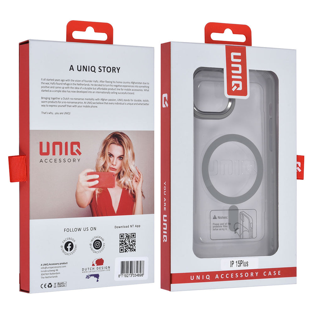 UNIQ Accessory iPhone 15 & 14 Plus Backcover hoesje Magsafe - Grijs-Hoesjes-Ilumina Benelux