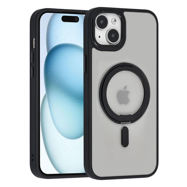 UNIQ Accessory iPhone 15 & 14 Plus Backcover hoesje Magsafe with ring stand - Zwart-Hoesjes-Ilumina Benelux