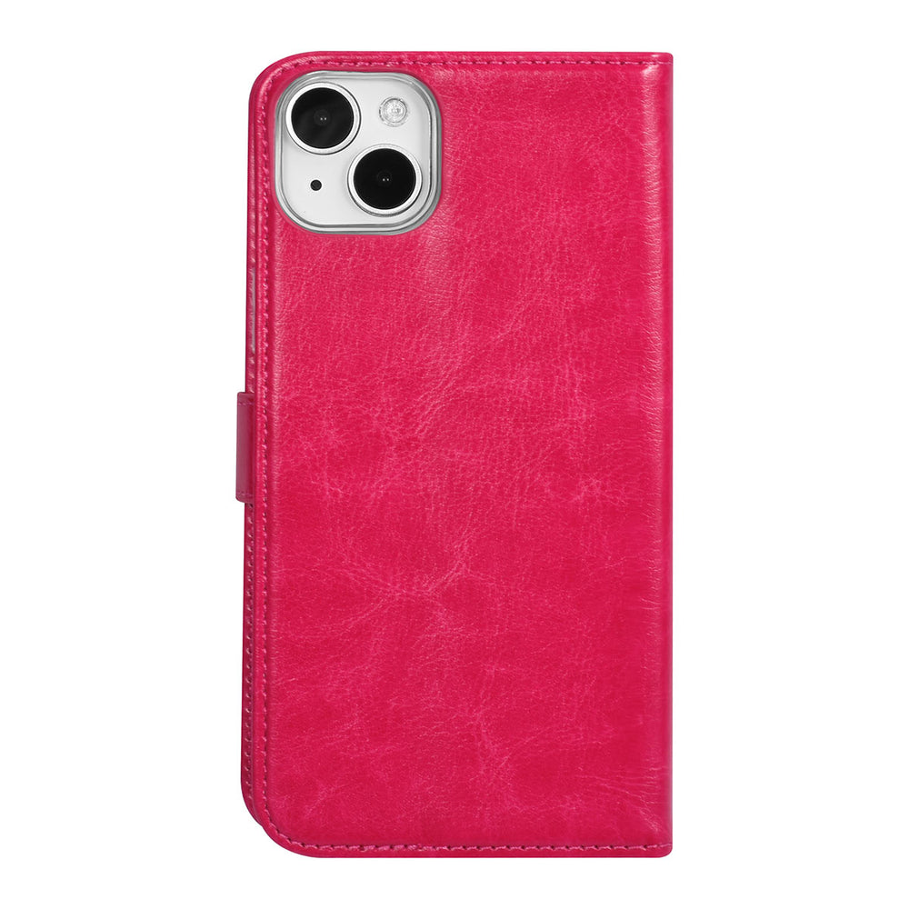 UNIQ Accessory iPhone 15 & 14 Plus Book Case hoesje - Pasjeshouder voor 3 pasjes - Magneetsluiting - Hanger - Felroze-Hoesjes-Ilumina Benelux