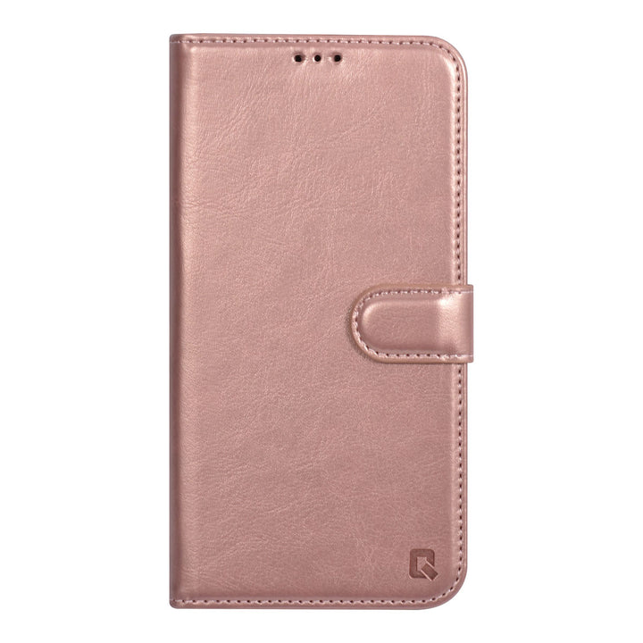 UNIQ Accessory iPhone 15 & 14 Plus Book Case hoesje - Pasjeshouder voor 3 pasjes - Magneetsluiting - Hanger - Rose Gold-Hoesjes-Ilumina Benelux