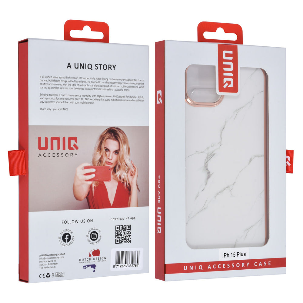 UNIQ Accessory iPhone 15 & 14 Plus TPU Back Cover hoesje - Marble-Hoesjes-Ilumina Benelux