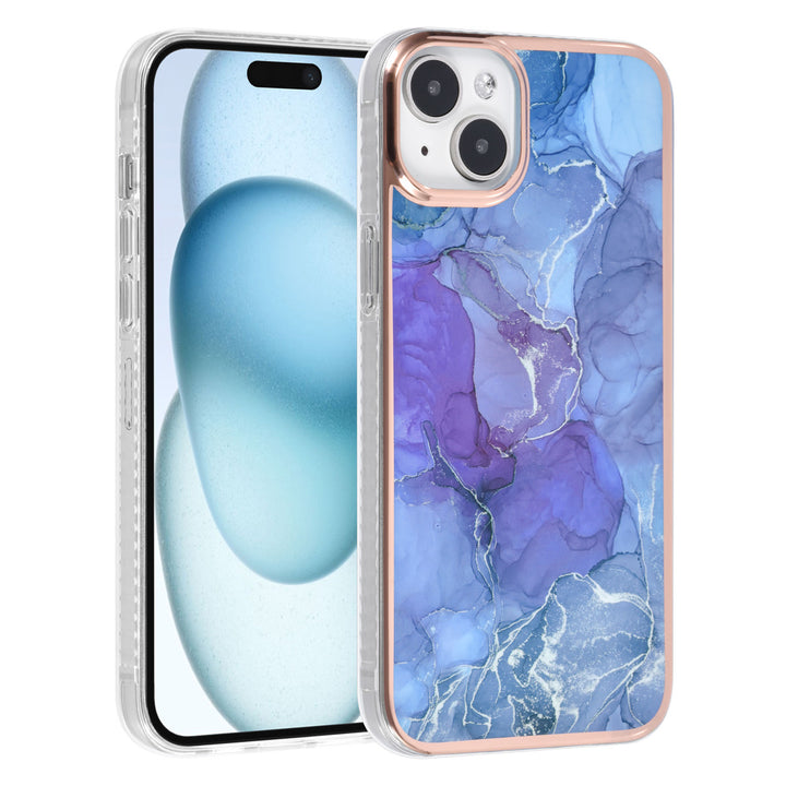 UNIQ Accessory iPhone 15 & 14 Plus TPU Back Cover hoesje - Marble Purple-Hoesjes-Ilumina Benelux