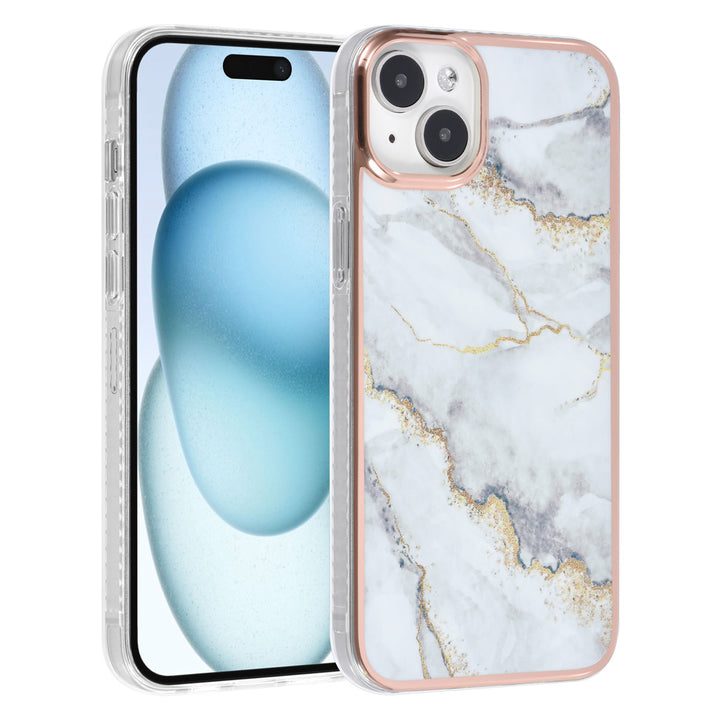 UNIQ Accessory iPhone 15 & 14 Plus TPU Back Cover hoesje - Marble White-Hoesjes-Ilumina Benelux