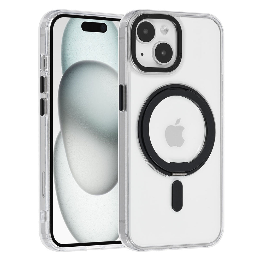 UNIQ Accessory iPhone 15 Back Cover hoesje Magsafe met ring stand - Transparant-Hoesjes-Ilumina Benelux
