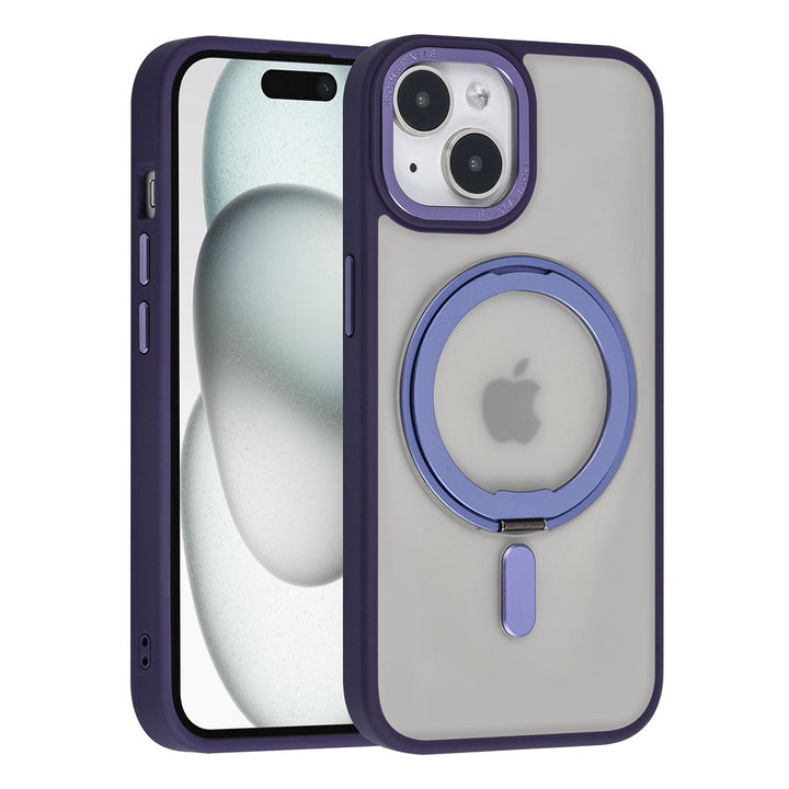 UNIQ Accessory iPhone 15 Backcover hoesje Magsafe with ring stand - Paars-Hoesjes-Ilumina Benelux