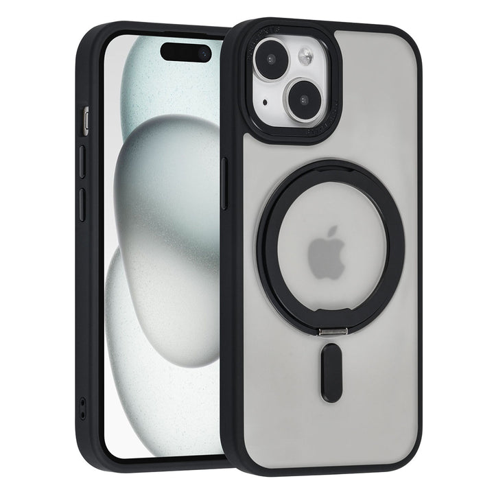 UNIQ Accessory iPhone 15 Backcover hoesje Magsafe with ring stand - Zwart-Hoesjes-Ilumina Benelux