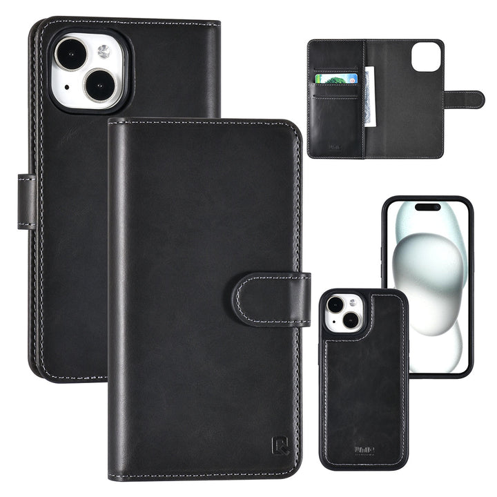 UNIQ Accessory iPhone 15 Book Case hoesje Pasjeshouder - Zwart-Hoesjes-Ilumina Benelux