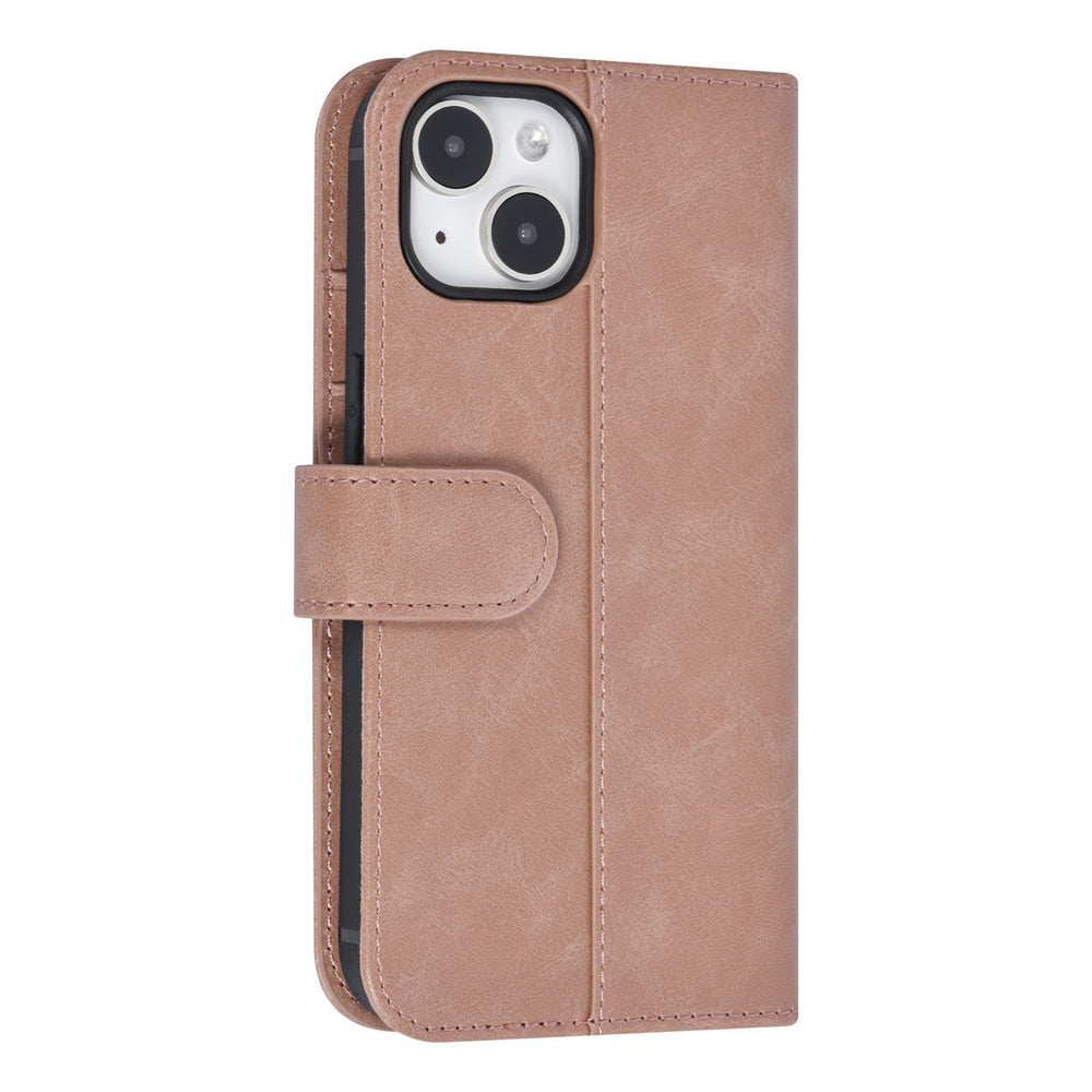 UNIQ Accessory iPhone 15 Book Case hoesje - Pasjeshouder voor 3 pasjes - Magneetsluiting - Rose Gold-Hoesjes-Ilumina Benelux