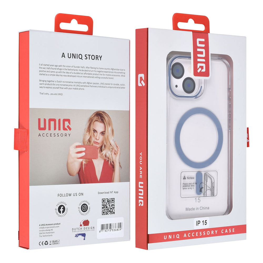 UNIQ Accessory iPhone 15 Hardcase Backcover magsafe compatible - transparant - LichtBlauw-Hoesjes-Ilumina Benelux