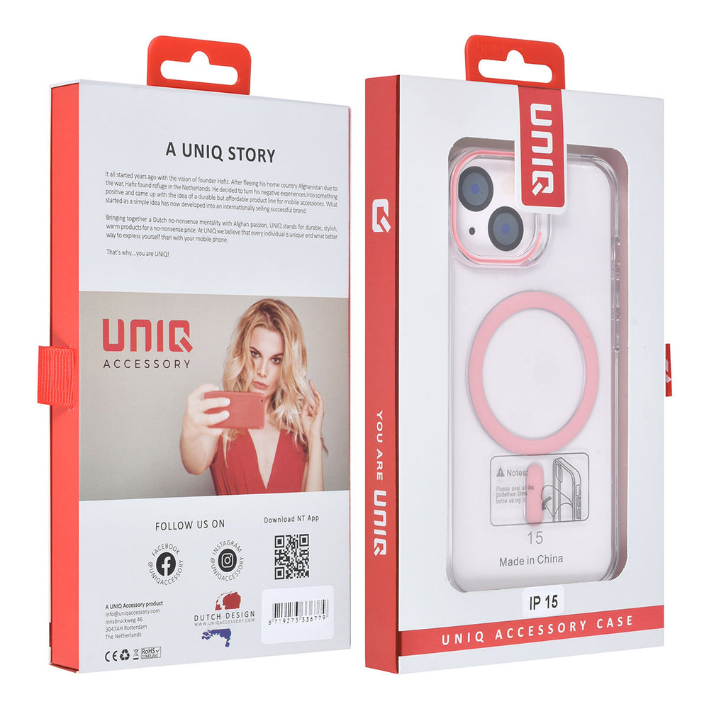 UNIQ Accessory iPhone 15 Hardcase Backcover magsafe compatible - transparant - Roze-Hoesjes-Ilumina Benelux