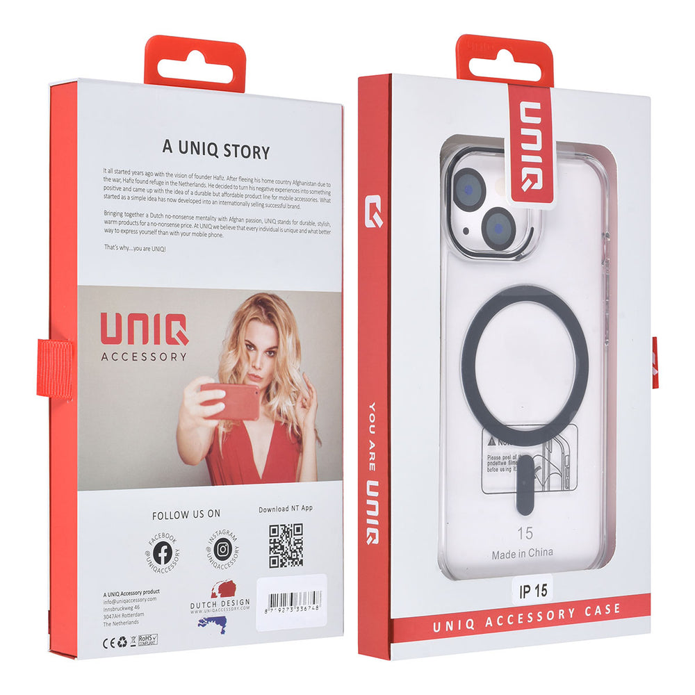 UNIQ Accessory iPhone 15 Hardcase Backcover magsafe compatible - transparant - Zwart-Hoesjes-Ilumina Benelux