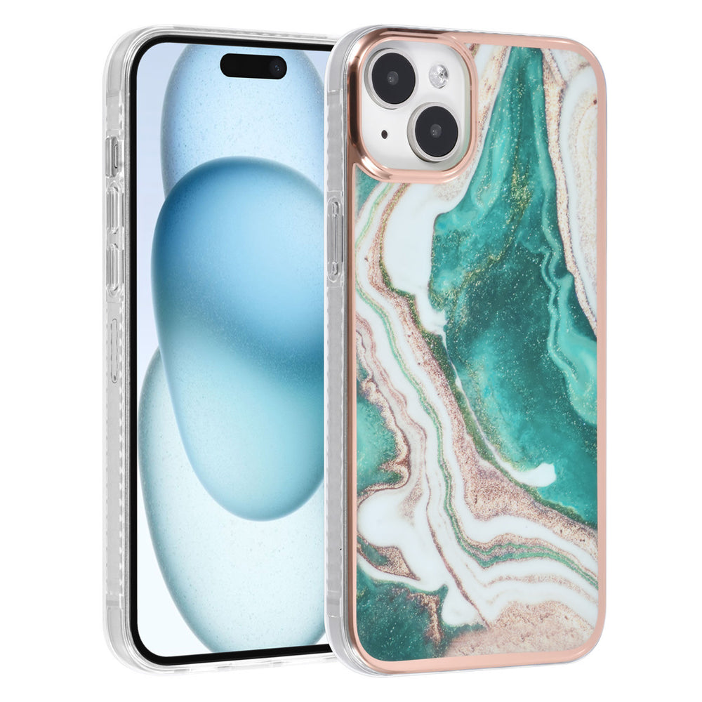 UNIQ Accessory iPhone 15 Plus TPU Back Cover hoesje - Marble Green-Hoesjes-Ilumina Benelux