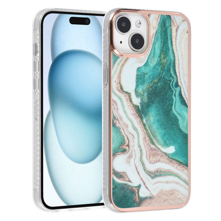 UNIQ Accessory iPhone 15 Plus TPU Back Cover hoesje - Marble Green-Hoesjes-Ilumina Benelux