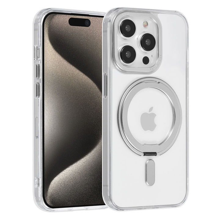 UNIQ Accessory iPhone 15 Pro Back Cover hoesje Magsafe with ring stand - Zilver-Hoesjes-Ilumina Benelux