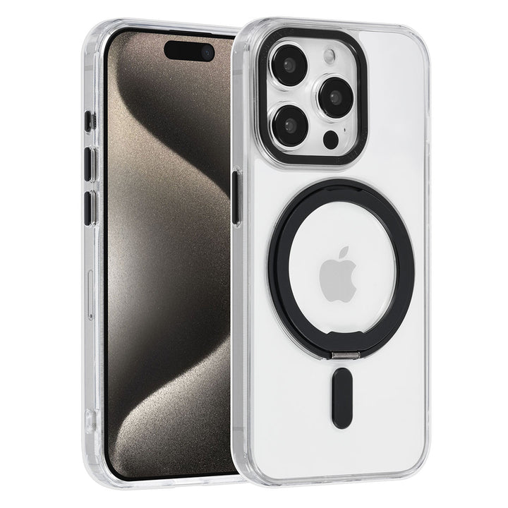 UNIQ Accessory iPhone 15 Pro Back Cover hoesje Magsafe with ring stand - Zwart-Hoesjes-Ilumina Benelux