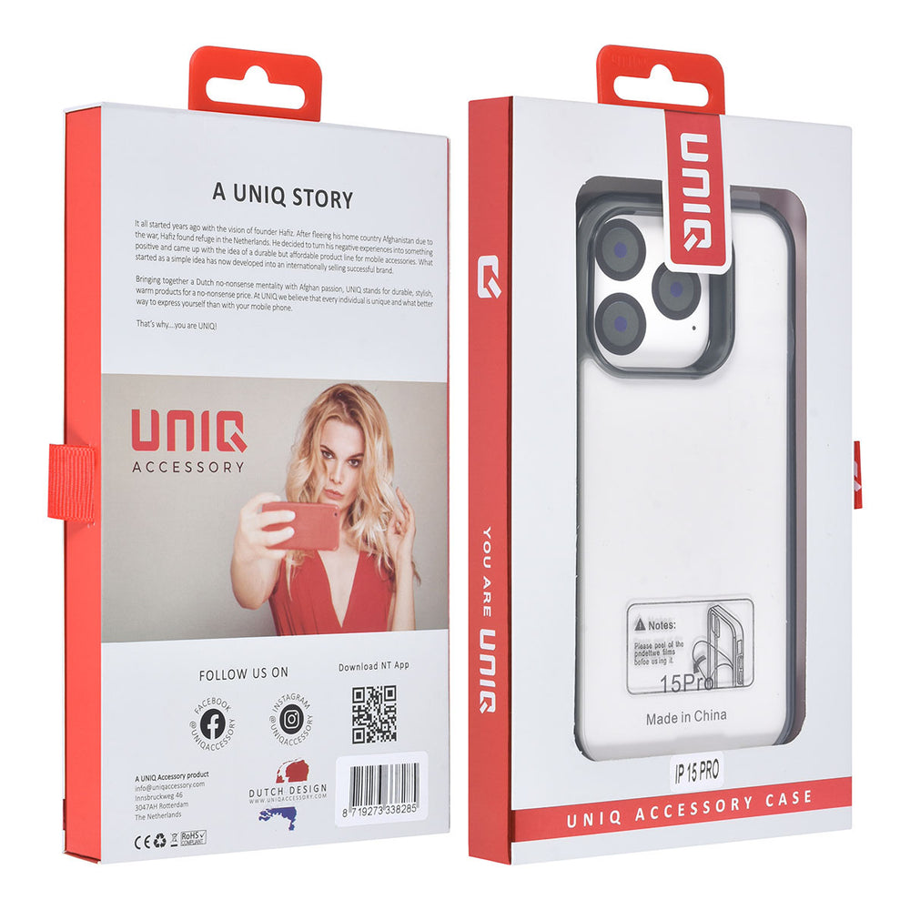 UNIQ Accessory iPhone 15 Pro Back Cover hoesje - Zwart-Hoesjes-Ilumina Benelux