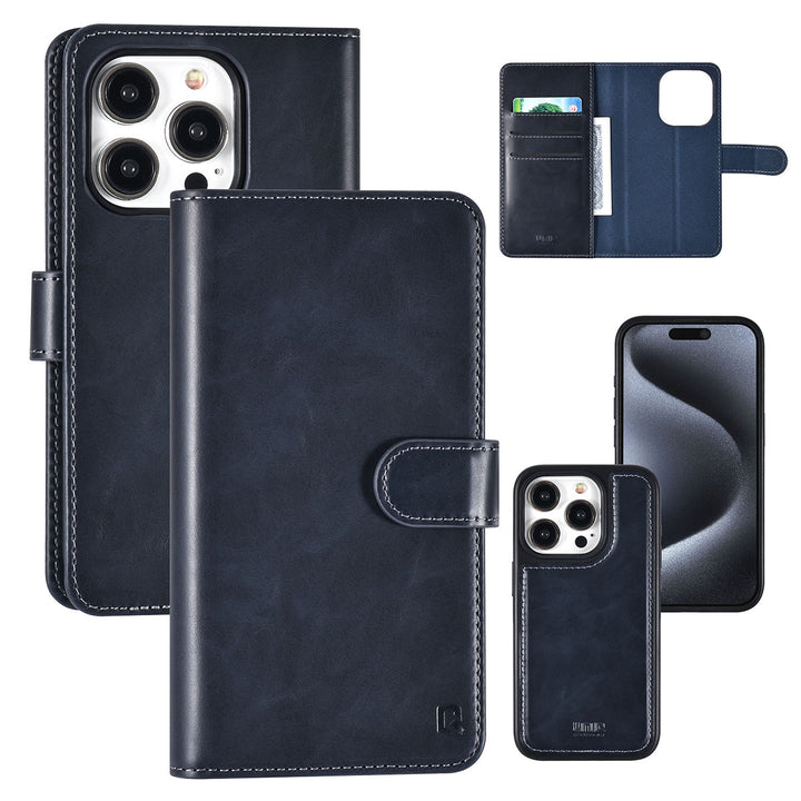 UNIQ Accessory iPhone 15 Pro Book Case hoesje Pasjeshouder - Blauw-Hoesjes-Ilumina Benelux