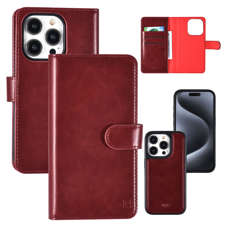 UNIQ Accessory iPhone 15 Pro Book Case hoesje Pasjeshouder - Rood-Hoesjes-Ilumina Benelux
