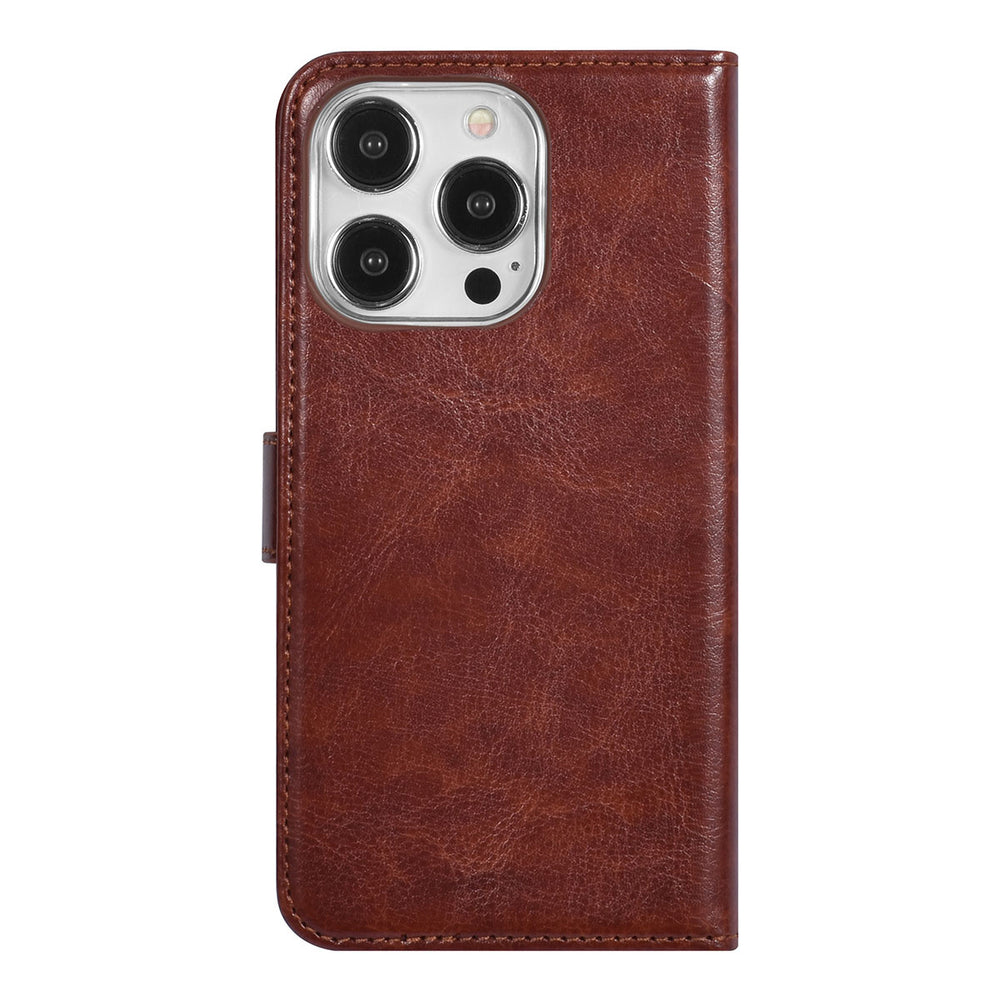 UNIQ Accessory iPhone 15 Pro Book Case hoesje - Pasjeshouder voor 3 pasjes - Magneetsluiting - Hanger - Bruin-Hoesjes-Ilumina Benelux