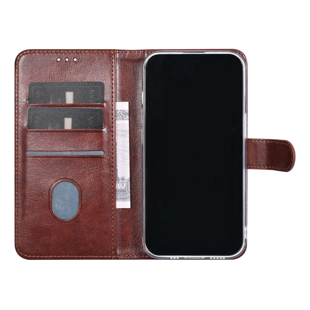 UNIQ Accessory iPhone 15 Pro Book Case hoesje - Pasjeshouder voor 3 pasjes - Magneetsluiting - Hanger - Bruin-Hoesjes-Ilumina Benelux