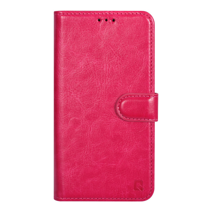 UNIQ Accessory iPhone 15 Pro Book Case hoesje - Pasjeshouder voor 3 pasjes - Magneetsluiting - Hanger - Felroze-Hoesjes-Ilumina Benelux