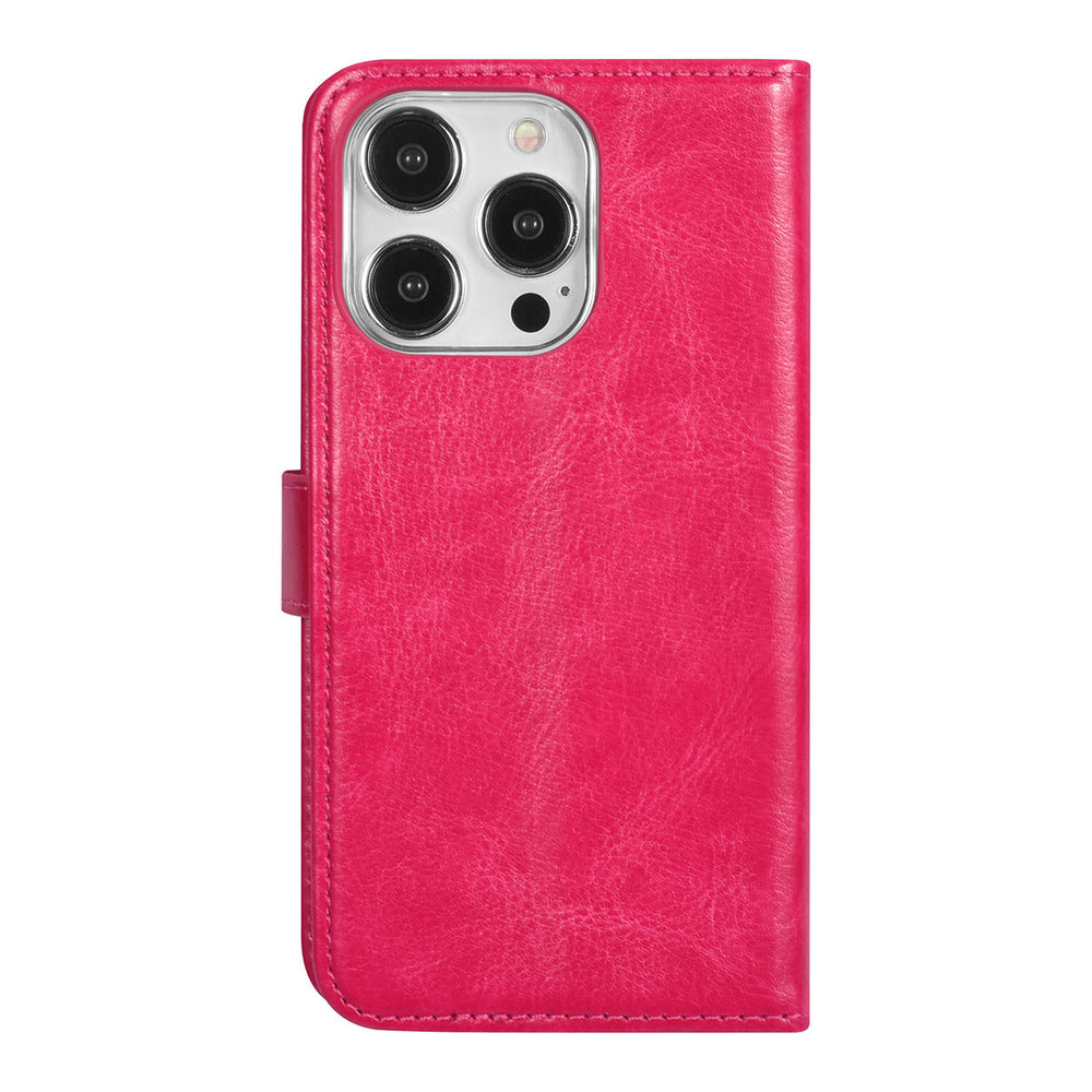 UNIQ Accessory iPhone 15 Pro Book Case hoesje - Pasjeshouder voor 3 pasjes - Magneetsluiting - Hanger - Felroze-Hoesjes-Ilumina Benelux