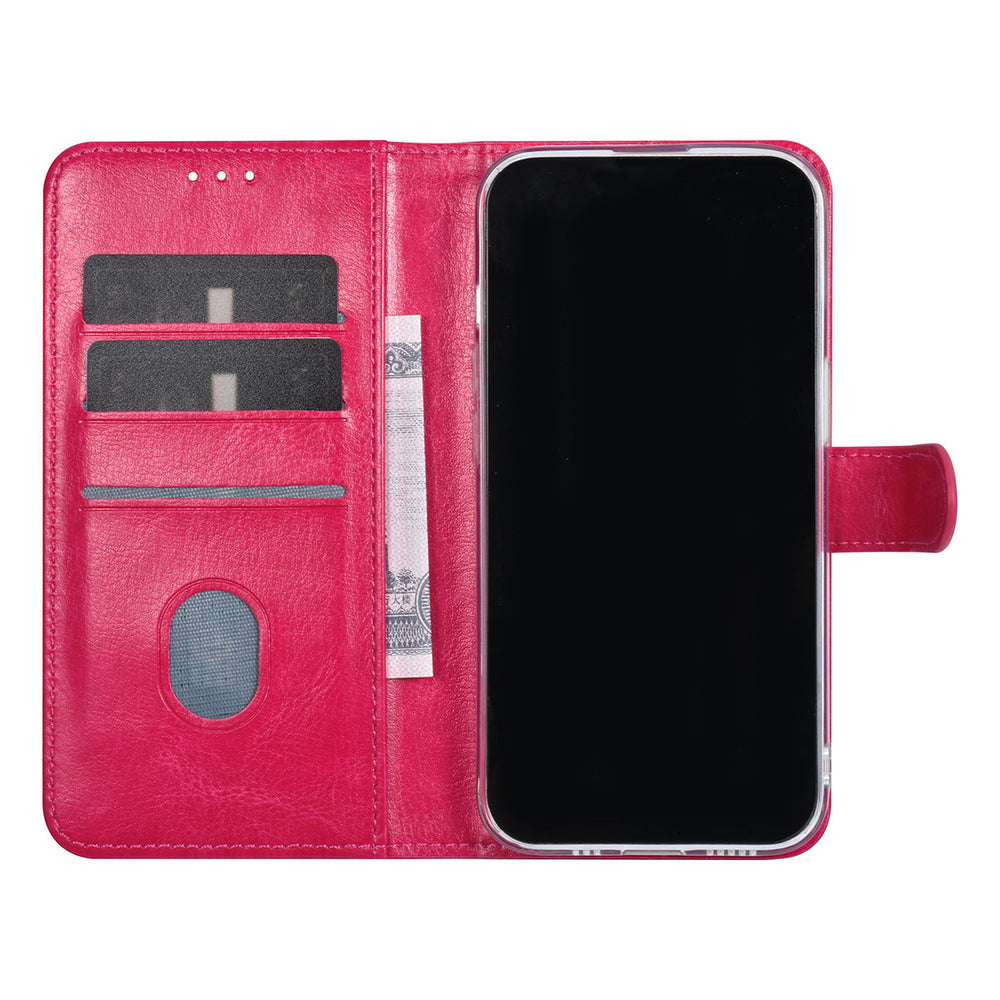 UNIQ Accessory iPhone 15 Pro Book Case hoesje - Pasjeshouder voor 3 pasjes - Magneetsluiting - Hanger - Felroze-Hoesjes-Ilumina Benelux