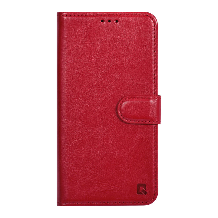 UNIQ Accessory iPhone 15 Pro Book Case hoesje - Pasjeshouder voor 3 pasjes - Magneetsluiting - Hanger - Rood-Hoesjes-Ilumina Benelux