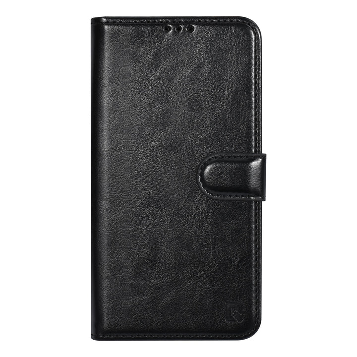 UNIQ Accessory iPhone 15 Pro Book Case hoesje - Pasjeshouder voor 3 pasjes - Magneetsluiting - Hanger - Zwart-Hoesjes-Ilumina Benelux