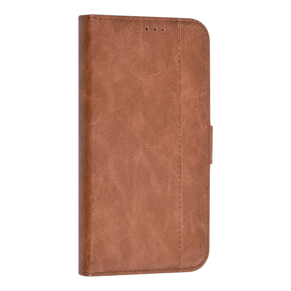 UNIQ Accessory iPhone 15 Pro Book Case hoesje - Pasjeshouder voor 3 pasjes - Magneetsluiting - LichtBruin-Hoesjes-Ilumina Benelux